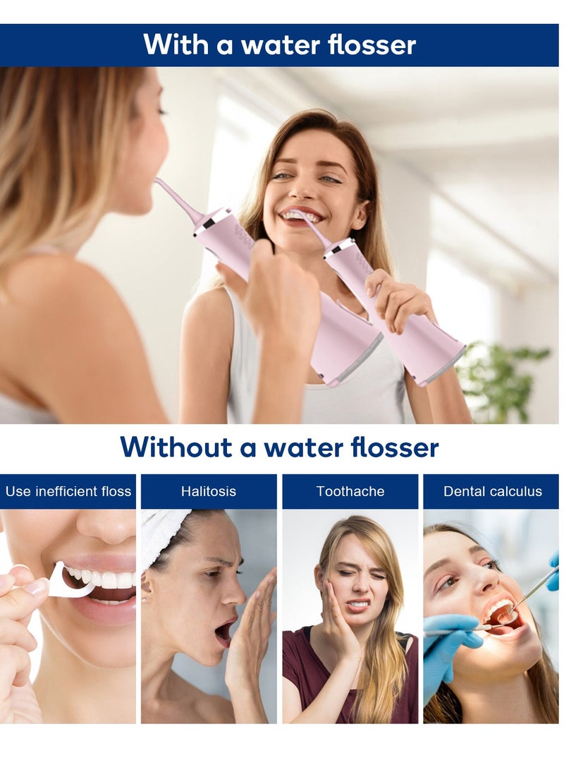 MySmile MySmile LP211 Cordless Advanced Water Flosser for Teeth 5 Cleaning Modes Rechargeable Power Dental Flosser 8 Replacement Jet Tips IPX 7 Waterproof Dental Irrigador with Travel Storage Pouch (Pink)  - Image 5