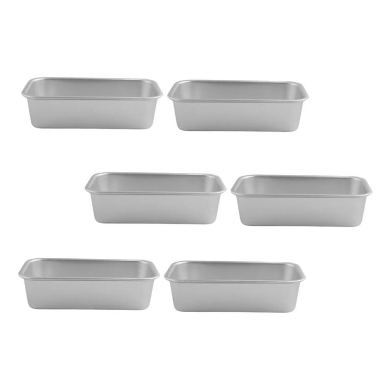 Non Stick Aluminum Alloy Rectangular Cake Mold Toast Pan Baking Set 6 Pieces - Image 2