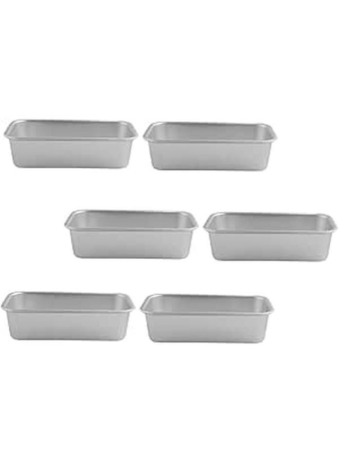 Non Stick Aluminum Alloy Rectangular Cake Mold Toast Pan Baking Set 6 Pieces - Image 1