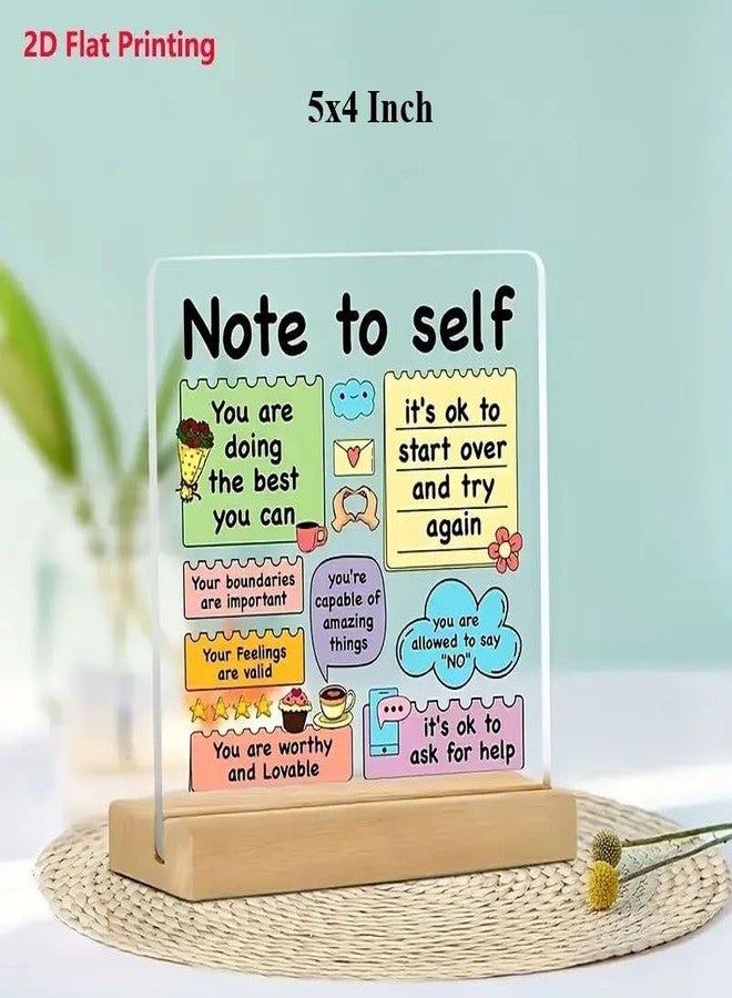 Bs amor Acrylic Self-Love Reminder Desk Card Motivational Office & School Decor, Colorful Sticky Note Design for Home, Work, or Classroom, Motivational Office Decor 5x4 inch - Image 2