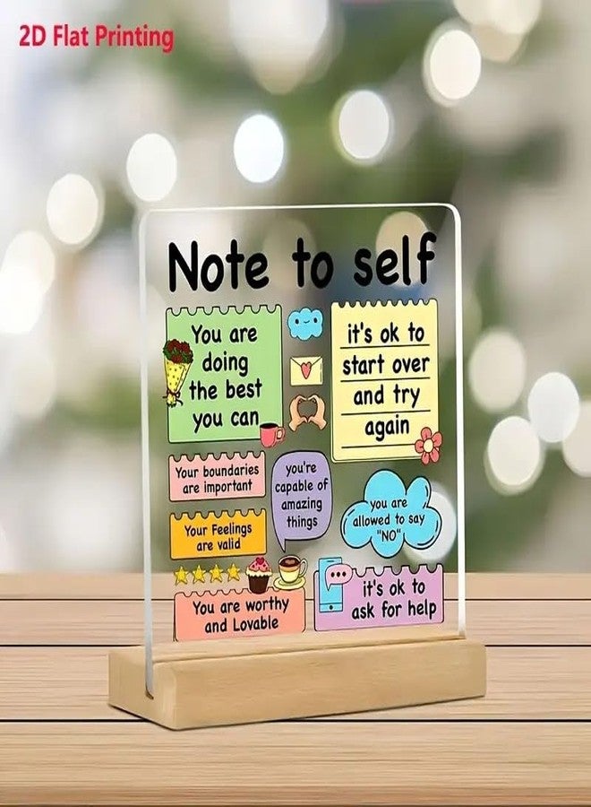 Bs amor Acrylic Self-Love Reminder Desk Card Motivational Office & School Decor, Colorful Sticky Note Design for Home, Work, or Classroom, Motivational Office Decor 5x4 inch - Image 3