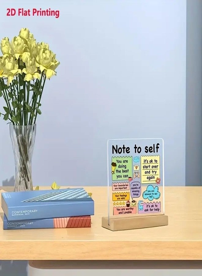 Bs amor Acrylic Self-Love Reminder Desk Card Motivational Office & School Decor, Colorful Sticky Note Design for Home, Work, or Classroom, Motivational Office Decor 5x4 inch - Image 5