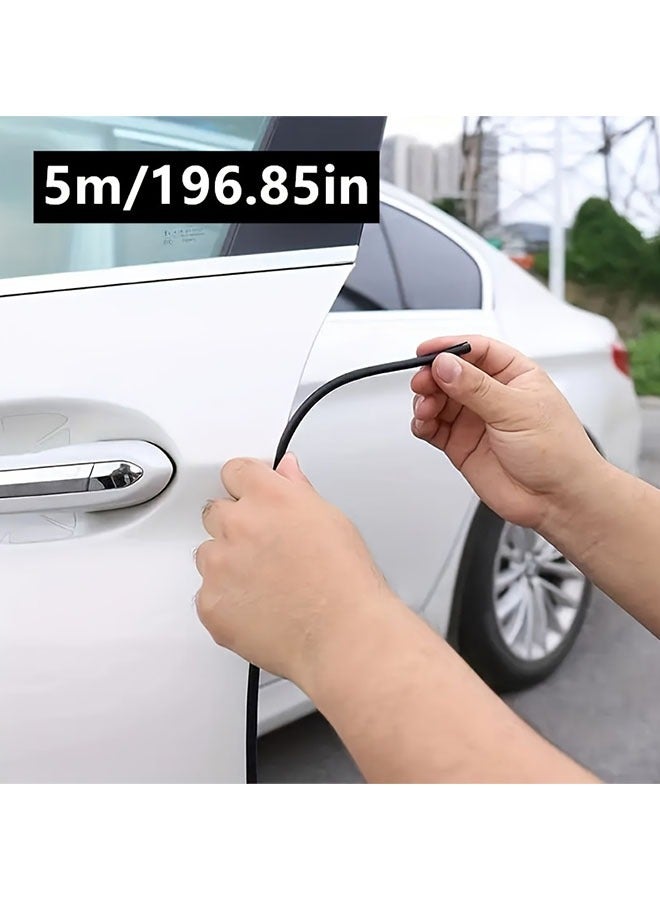 Generic Car Door Edge Protector Guard Rubber Seal Strip Decorative Anti-Collision Black 5M  - Image 1