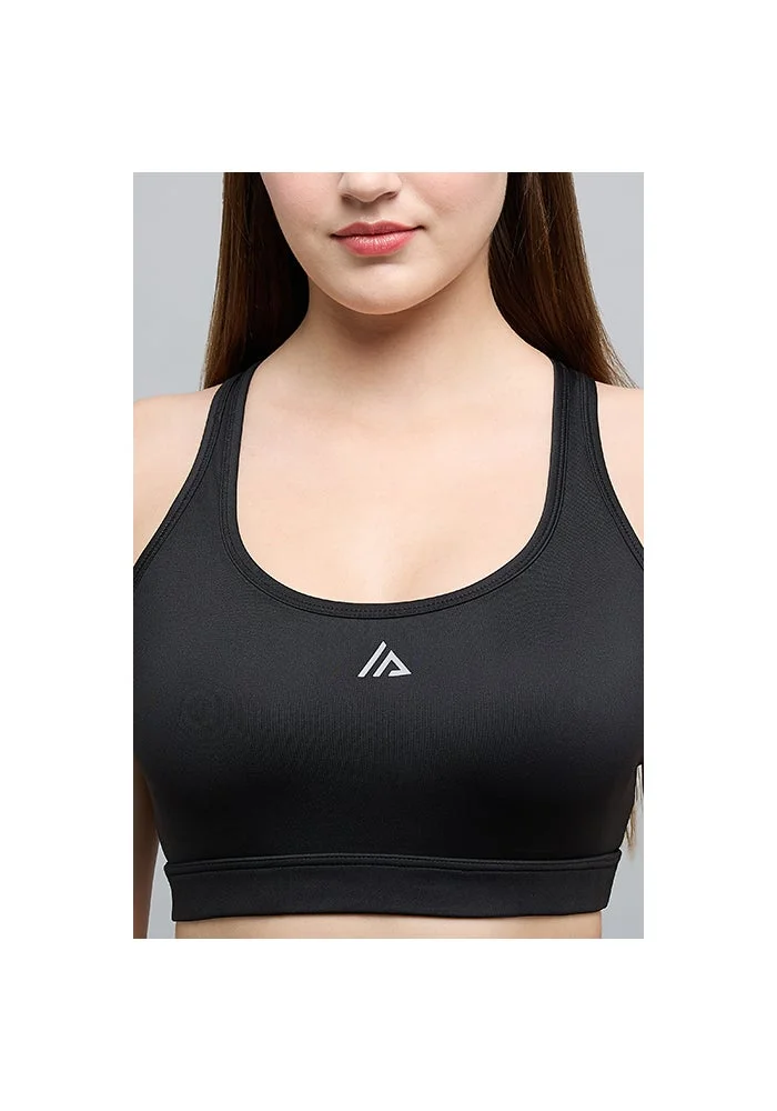 R&b  Solid Sports Bra with Scoop Neck for Women | Best Price UAE