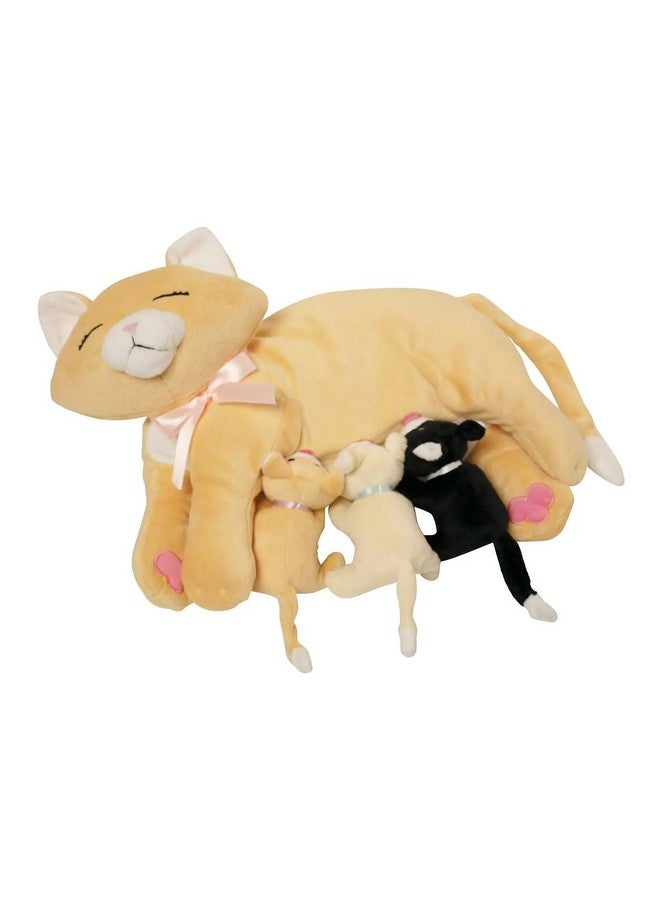 Manhattan Toy Manhattan Toy Nursing Nina Nurturing Cat Stuffed Animal with Plush Kittens 10 inch