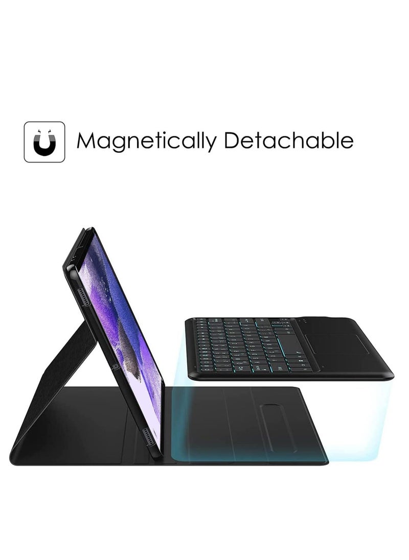 ELTRAZONE New Backlit Touchpad Keyboard Case Compatible for Samsung Galaxy Tab S8 Plus 2022 / S7 FE 2021 / S7 Plus – Premium Slim Keyboard with Adjustable Backlight, Multi-Function Touchpad, and Full Protection - Image 2