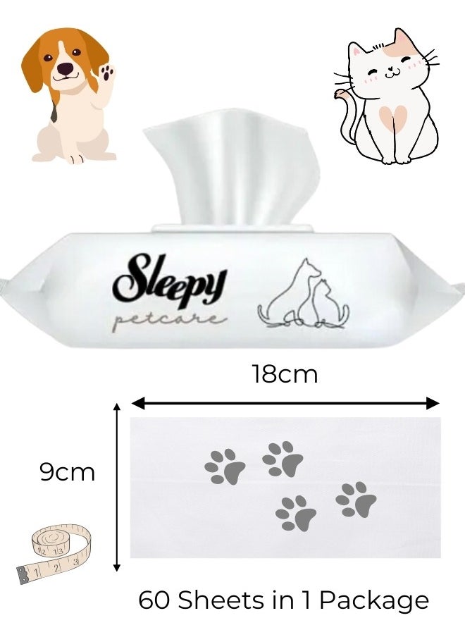 Sleepy - Sleepy Natural Bamboo Pet Wipes -60 Sheets- Gentle, pure, and eco-friendly care for your furry friend! - Image 1