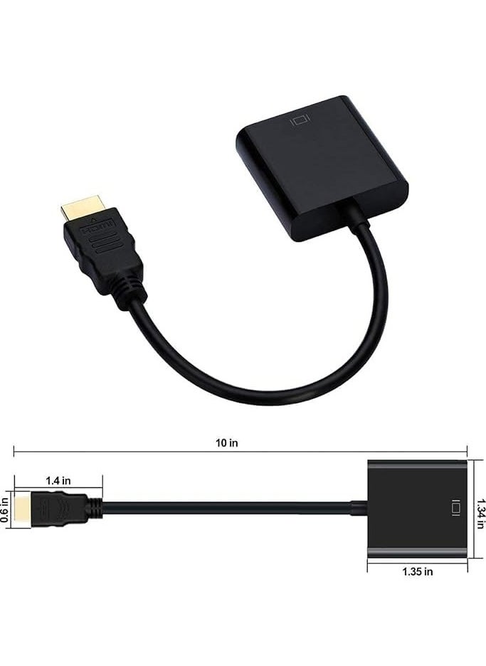 erorex - HDMI to VGA Adapter HD, Male (HDMI) to VGA (Female) Converter for PC, Monitor, Projector, HDTV, Xbox etc - Image 1