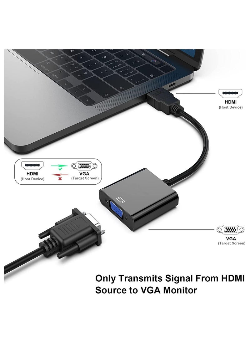 erorex - HDMI to VGA Adapter HD, Male (HDMI) to VGA (Female) Converter for PC, Monitor, Projector, HDTV, Xbox etc - Image 1