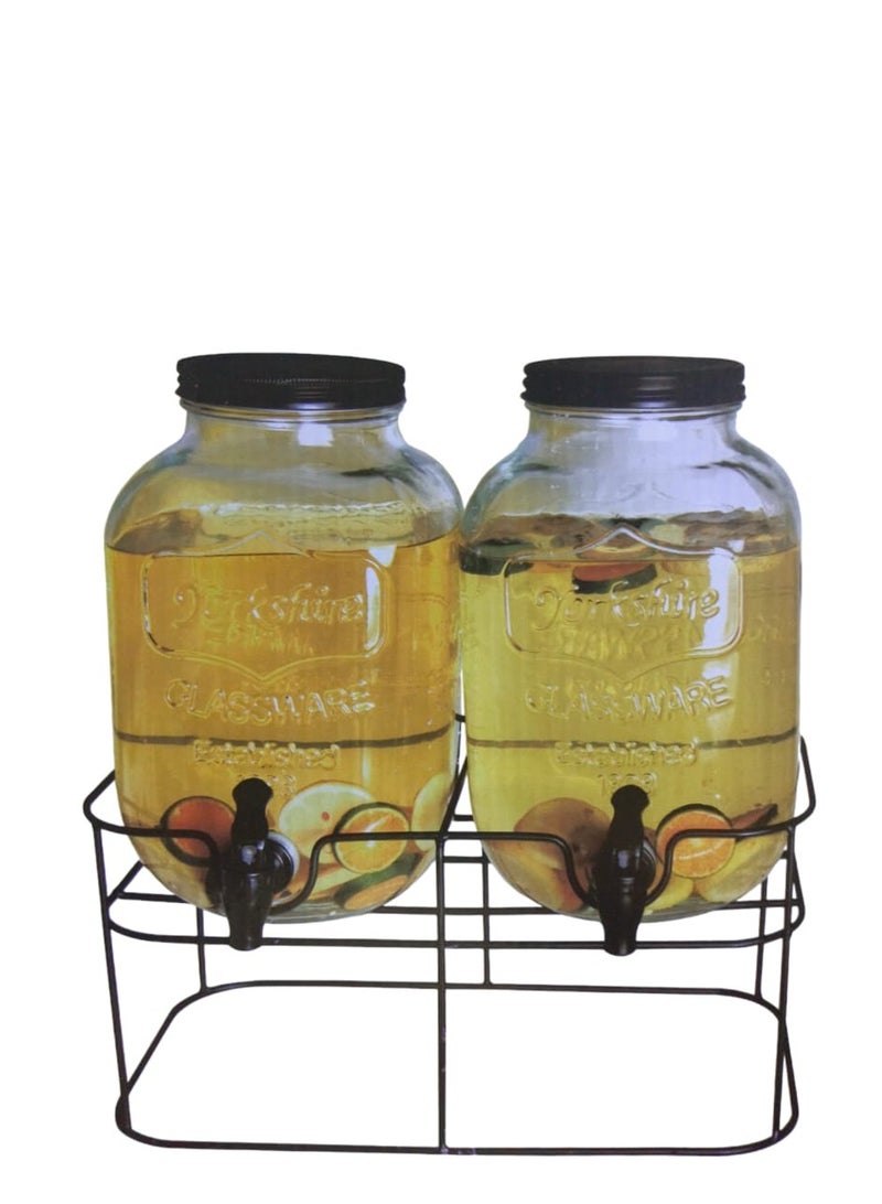 إبريق عصير مزود بغطاء خشبي