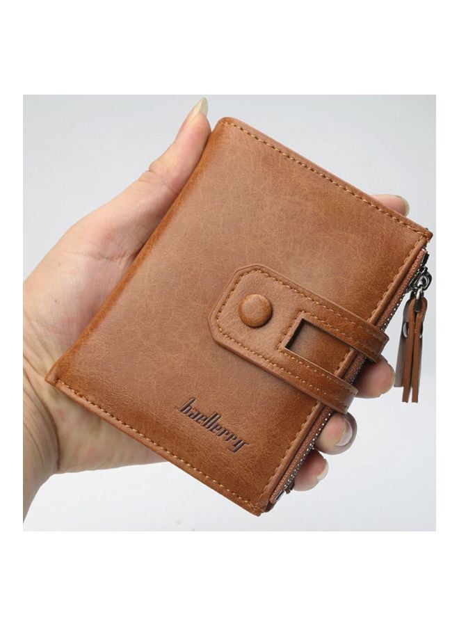Captaintech Leather Small Zipper Around Wallet Brown - Image 2