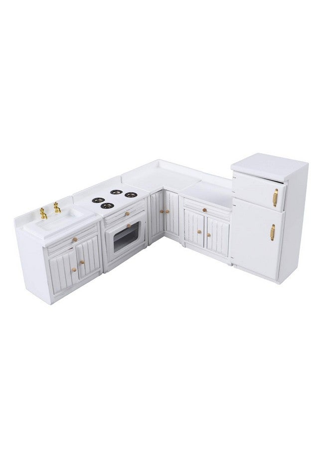 Haomian Haomian Dollhouse Kitchen Furniture Kit 1:12 Dollhouse Miniature Furniture Wooden Kitchen Cabinet Fridge Set Kitchen Dining Room Furniture for 1:12 Dollhouse Miniatures Scenes Accessories (C) - Image 1