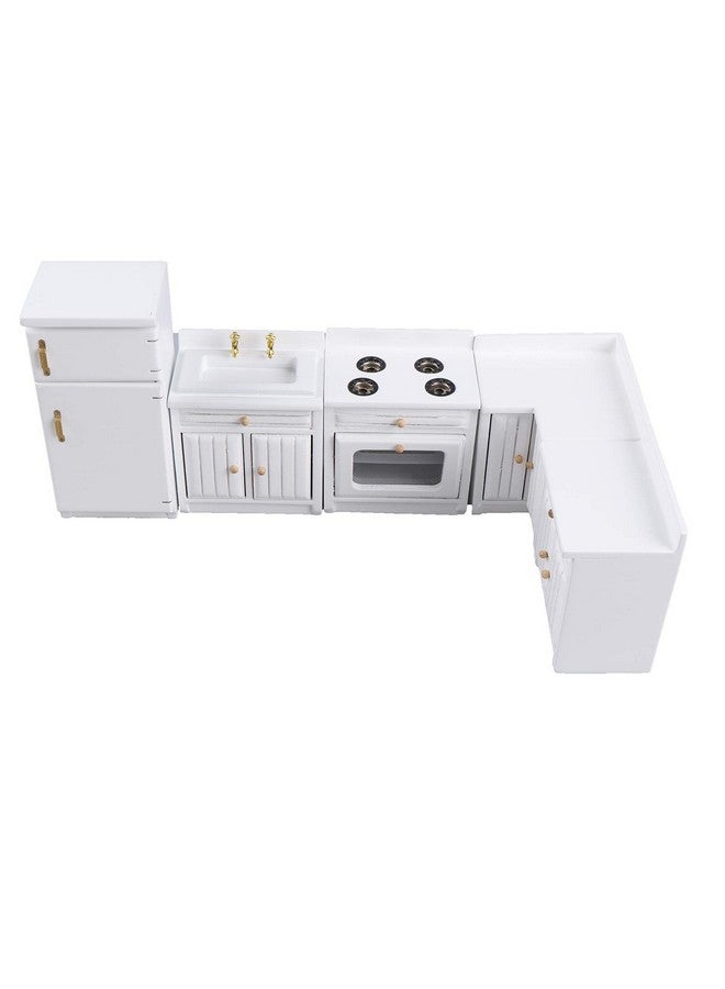 Haomian Haomian Dollhouse Kitchen Furniture Kit 1:12 Dollhouse Miniature Furniture Wooden Kitchen Cabinet Fridge Set Kitchen Dining Room Furniture for 1:12 Dollhouse Miniatures Scenes Accessories (C) - Image 3