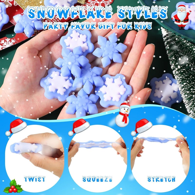 Jerify 40 Pcs Snowflake Winter Fidget Toys Christmas Kawaii Stress Relief Fidget Toys Xmas Stockings Decorations Christmas Party Favors Goodie Bags Filler - Image 3