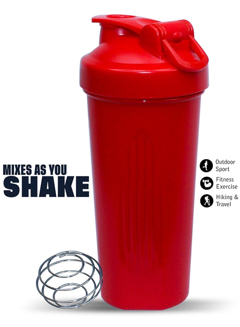 قطوب زجاجة شيكر للبروتين وللمساحيق والملاحق - 600 مل زجاجة بروتين مع مقياس مانعة للتسرب - مثالية لما قبل وبعد التمارين، مخفوق البروتين، نادي رياضي، اللياقة البدنية والرياضة - Image 1