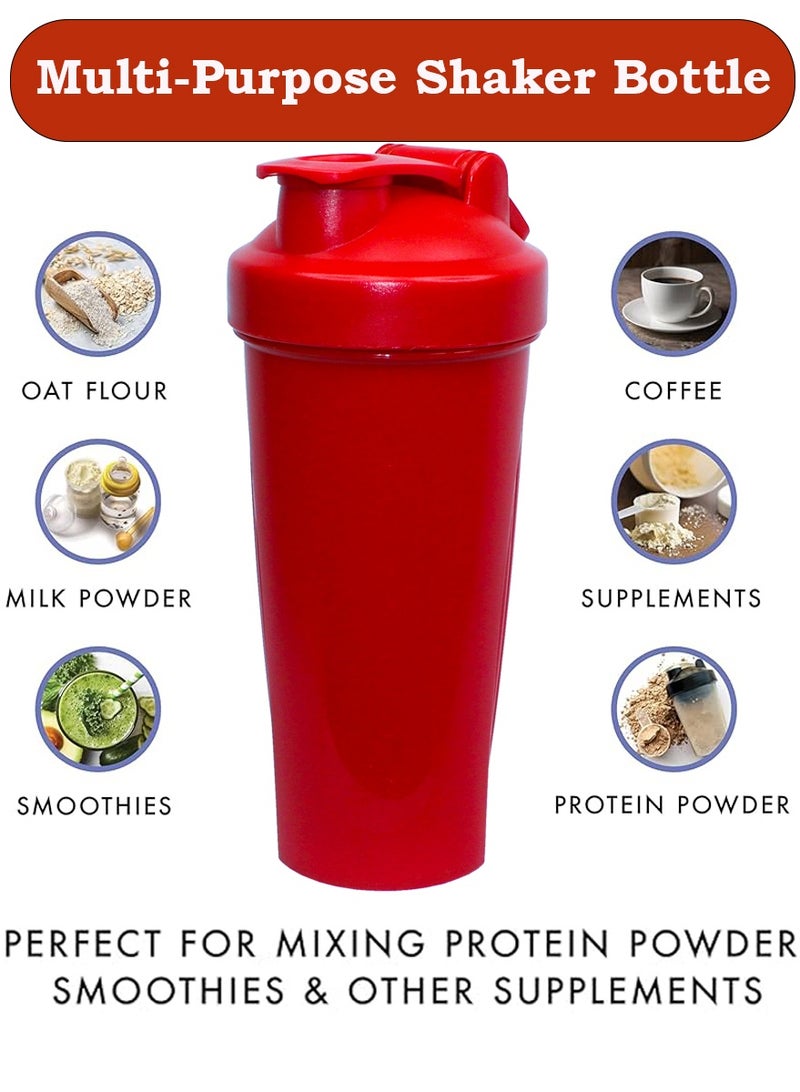 قطوب زجاجة شيكر للبروتين وللمساحيق والملاحق - 600 مل زجاجة بروتين مع مقياس مانعة للتسرب - مثالية لما قبل وبعد التمارين، مخفوق البروتين، نادي رياضي، اللياقة البدنية والرياضة - Image 3