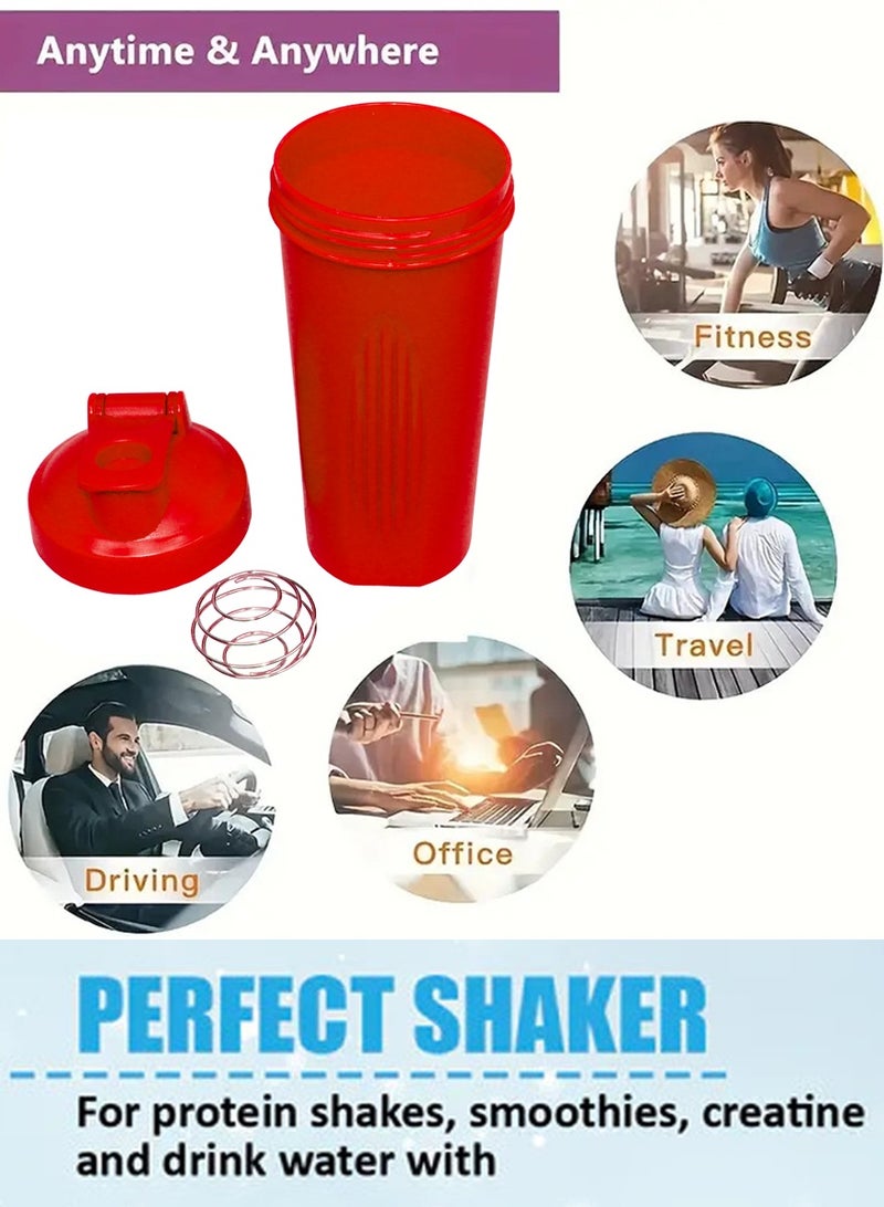 قطوب زجاجة شيكر للبروتين وللمساحيق والملاحق - 600 مل زجاجة بروتين مع مقياس مانعة للتسرب - مثالية لما قبل وبعد التمارين، مخفوق البروتين، نادي رياضي، اللياقة البدنية والرياضة - Image 2