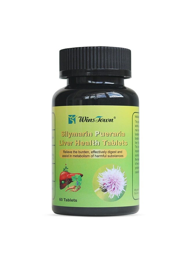 Silymarin Pueraria Liver Health Tablets, Milk Thistle Herbal Supplements, Liver Cleanse Detox & Repair Formula, 60 Tablets