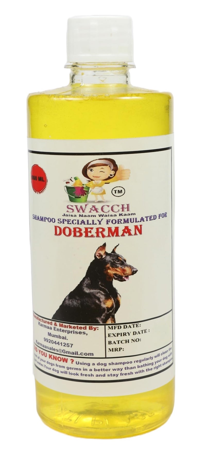 swacch Shampoo | Puppy Safe Shampoo | PH Balanced | Ditch to Itch for Doberman Shampoo 500ml (Lemon) + Spike Ball Chew Toy Combo Pack - Image 2