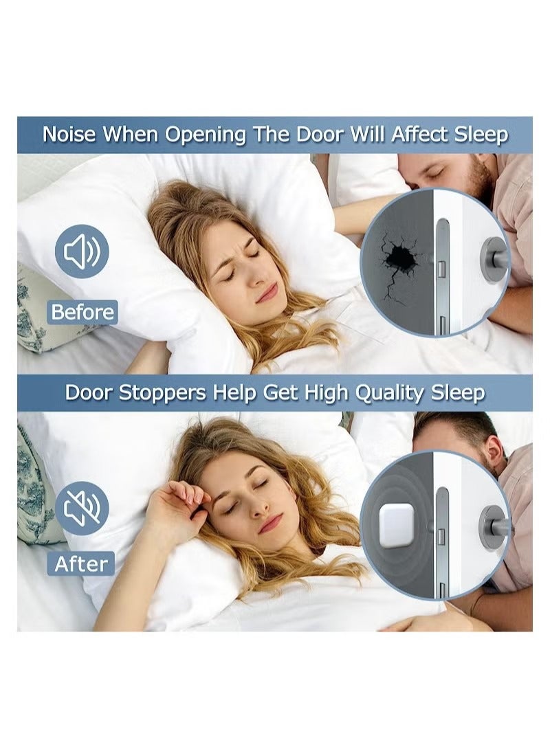 4 Pcs White Door Stoppers Wall Protector Buffer Guard Doorknob Door Handle Bumper Self Adhesive Silencer Soft Rubber Crash Pad for Home Office - Image 3