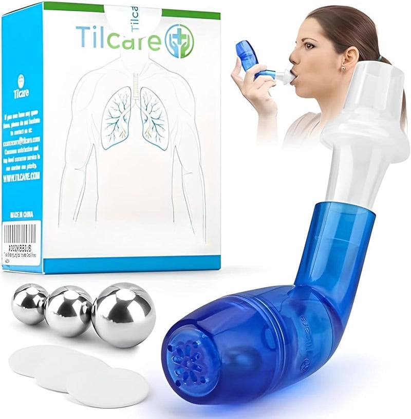 Tilcare Breathing Lung Expander & Mucus Removal Device - Exercise & Cleanse Therapy Aid for Better Sleep & Fitness - Great Treatment for COPD, Asthma, Bronchitis, Cystic Fibrosis or Smokers Relief - Image 1