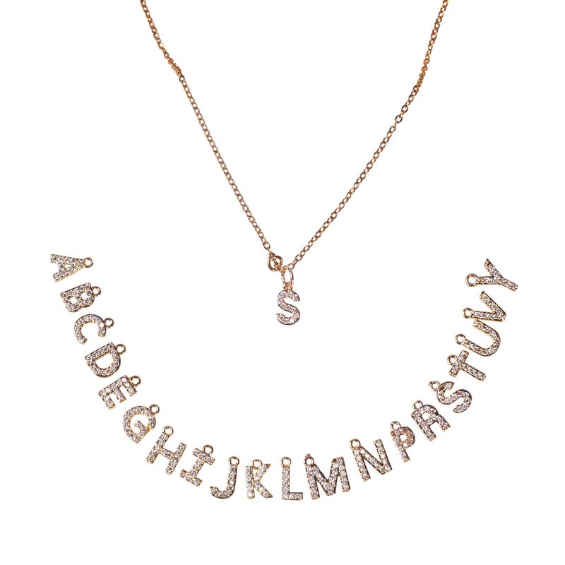 SALTY Anti Tarnish Signature M Alphabet Charm Pendant Necklace for Women | Stylish Locket Chain | Latest Fashion Jewellery Accessories for Girls | Minimal Jewelry | Ideal for Gifting | Marriage, Birthday | Gift for Valentine Day - Image 4