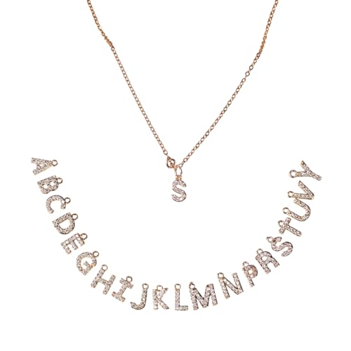 SALTY Anti Tarnish Signature M Alphabet Charm Pendant Necklace for Women | Stylish Locket Chain | Latest Fashion Jewellery Accessories for Girls | Minimal Jewelry | Ideal for Gifting | Marriage, Birthday | Gift for Valentine Day - Image 1
