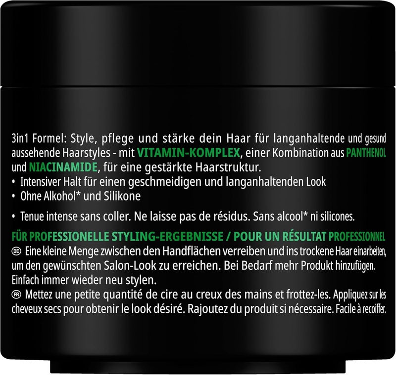 SYOSS Wax Max Hold (1 x 150 ml), hair wax for long-lasting salon styles at home, strong control and medium shine for well-groomed hair styling - Image 3