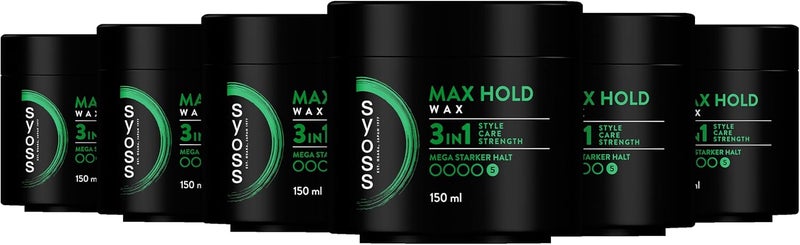 SYOSS Wax Max Hold (1 x 150 ml), hair wax for long-lasting salon styles at home, strong control and medium shine for well-groomed hair styling - Image 1