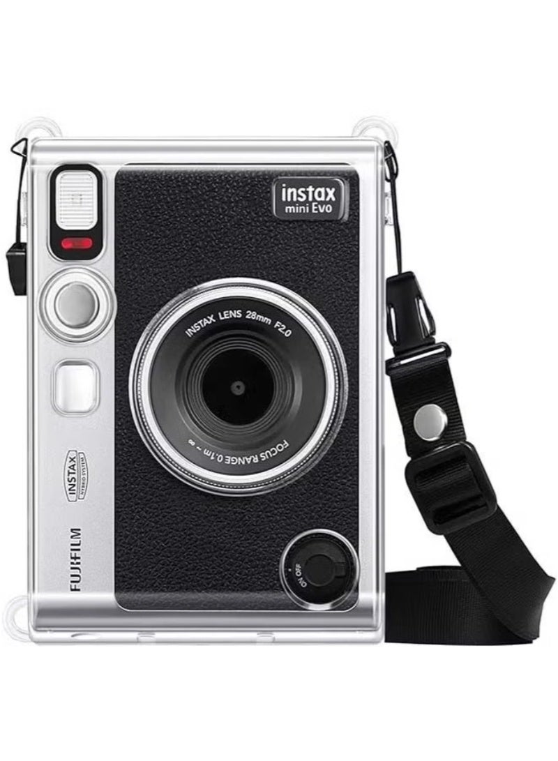 inston 5 Pack Clear Camera Case Set, Compatible with Fujifilm Instax Mini EVO Instant Camera, Crystal Hard PVC Protective Case, Detachable Shoulder Strap, Two 3-Inch Photo Albums, One Storage Bag, 10 Sheets of Film Border Stickers, Clear  - Image 5
