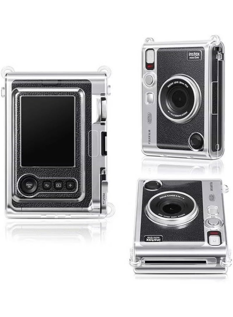 inston 5 Pack Clear Camera Case Set, Compatible with Fujifilm Instax Mini EVO Instant Camera, Crystal Hard PVC Protective Case, Detachable Shoulder Strap, Two 3-Inch Photo Albums, One Storage Bag, 10 Sheets of Film Border Stickers, Clear  - Image 2