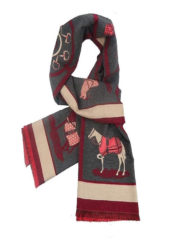 EXTREE - EXTREE Scarfs for Women Pashmina Silky Shawl Wrap for Evening Dressing Horse Scarf Blanket Open Front Poncho Cape - Image 1