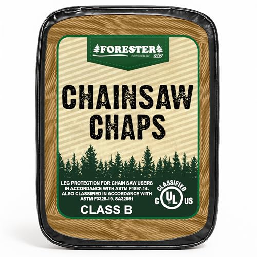 FORESTER Chainsaw Chaps for Men & Women | Apron Style Men's Chain Saw Chaps with Pocket & Adjustable Waist | Chainsaw Safety Equipment | Brown 37" - Image 2