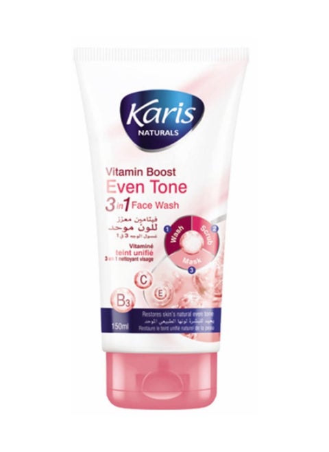 Karis Naturals Vitamin Boost Even Tone 3 in 1 Face Wash 150ml