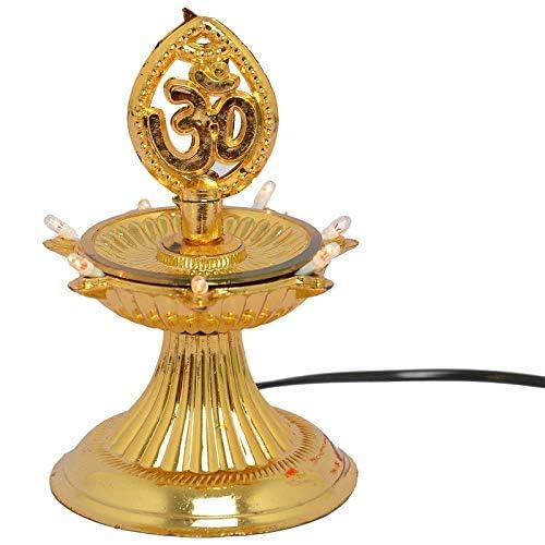 Homenique Premium 1 Layer Electric Gold LED Bulb Lights DiyaDeepDeepak for PoojaPujaMandir Diwali Festival