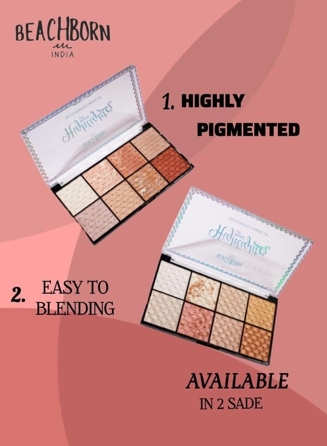BEACHBORN INDIA Multicolor Highlighter Palette Highly Pigmented and Blendable | Matte Finish | Perfect Makeup with Radiant, Buildable Shades Build Perfect Makeup 8 Colour Palette (BBI-02-01 SHADE NO.1, 28G) - Image 3