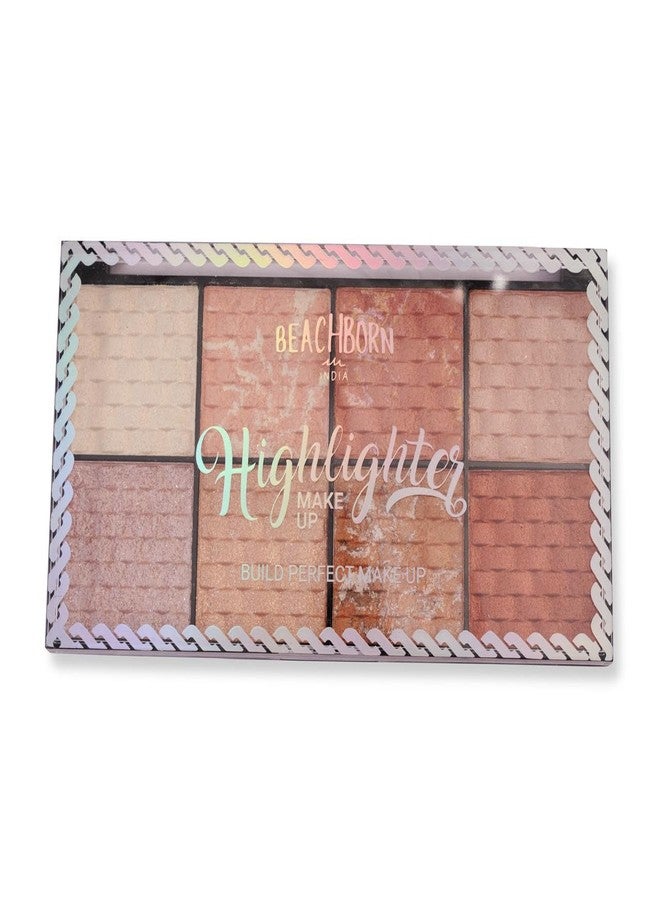 BEACHBORN INDIA Multicolor Highlighter Palette Highly Pigmented and Blendable | Matte Finish | Perfect Makeup with Radiant, Buildable Shades Build Perfect Makeup 8 Colour Palette (BBI-02-01 SHADE NO.1, 28G) - Image 2