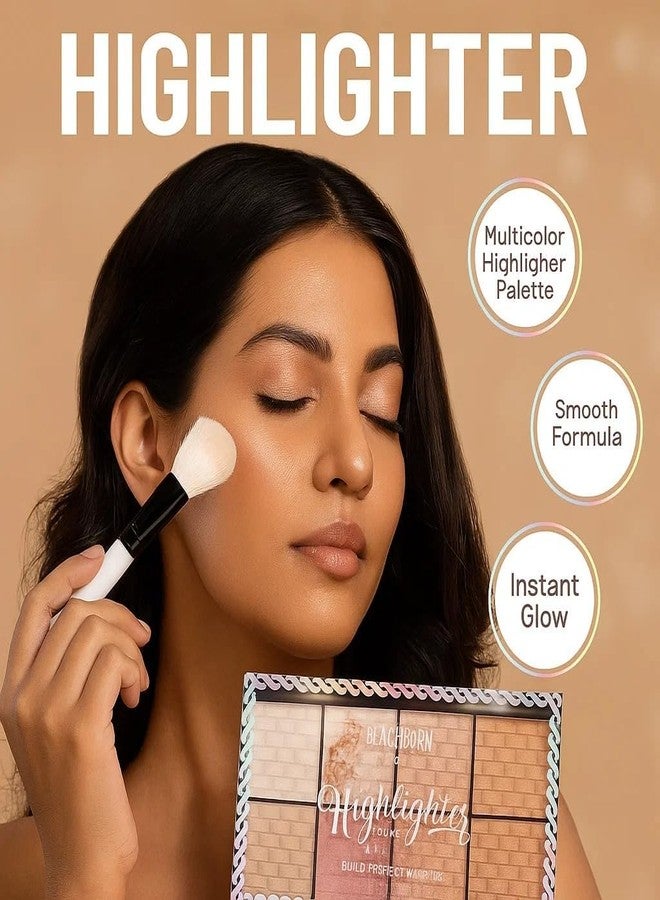BEACHBORN INDIA Multicolor Highlighter Palette Highly Pigmented and Blendable | Matte Finish | Perfect Makeup with Radiant, Buildable Shades Build Perfect Makeup 8 Colour Palette (BBI-02-01 SHADE NO.1, 28G) - Image 5