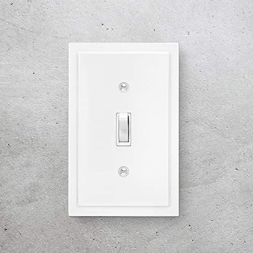 Henne Bery Modern Edge Decorative Wall Plate Switch Plate Outlet Cover, Durable Solid Zinc Alloy (Single Toggle 2PK, White) - Image 2