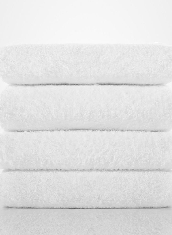 ويفي منشفة حمام، مقاس 80*150 سم، 100% قطن، 600 جرام، لون ابيض سادة - Image 1