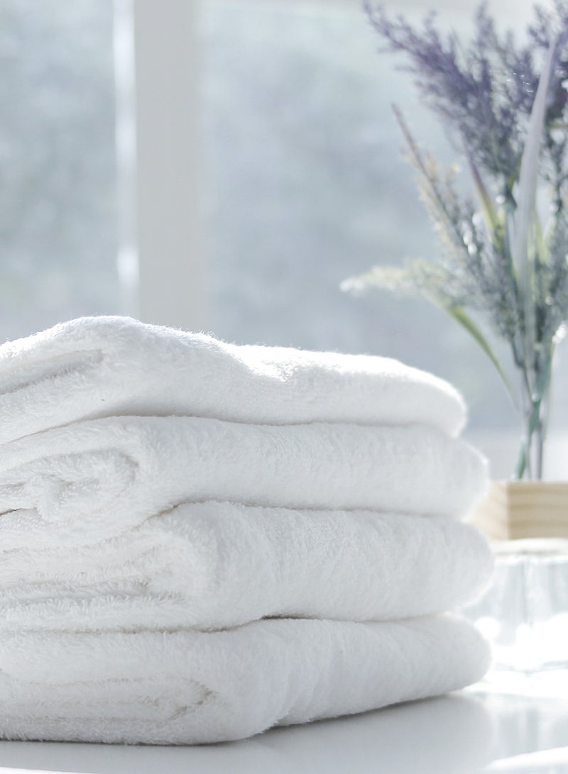 ويفي منشفة حمام، مقاس 80*150 سم، 100% قطن، 600 جرام، لون ابيض سادة - Image 2