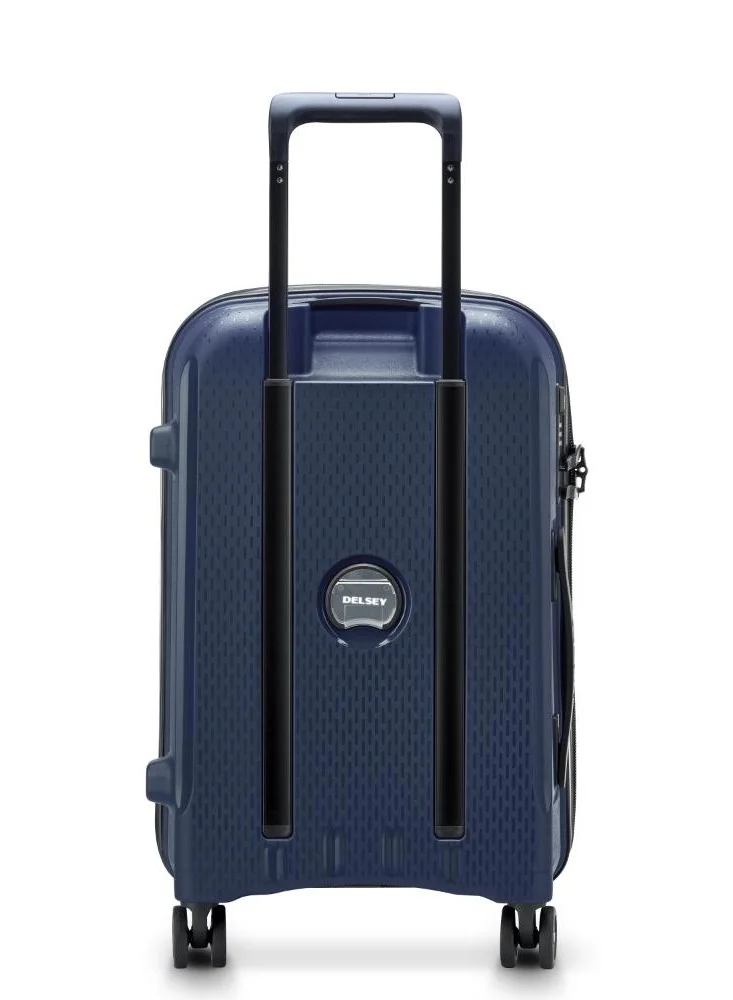 DELSEY Paris Belmont Plus Non Expandable 55cm Cabin Luggage 4 double Wheel Trolley Blue