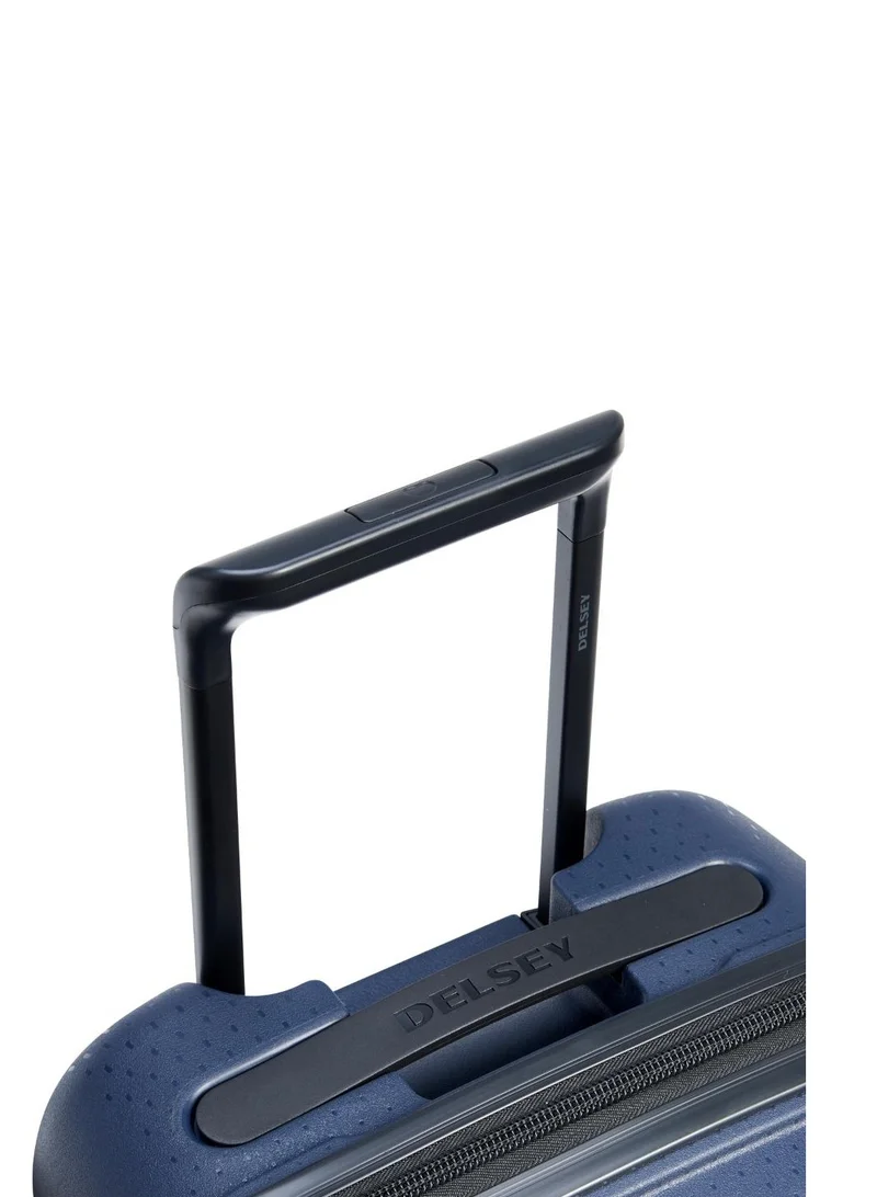 DELSEY Paris Belmont Plus Non Expandable 55cm Cabin Luggage 4 double Wheel Trolley Blue