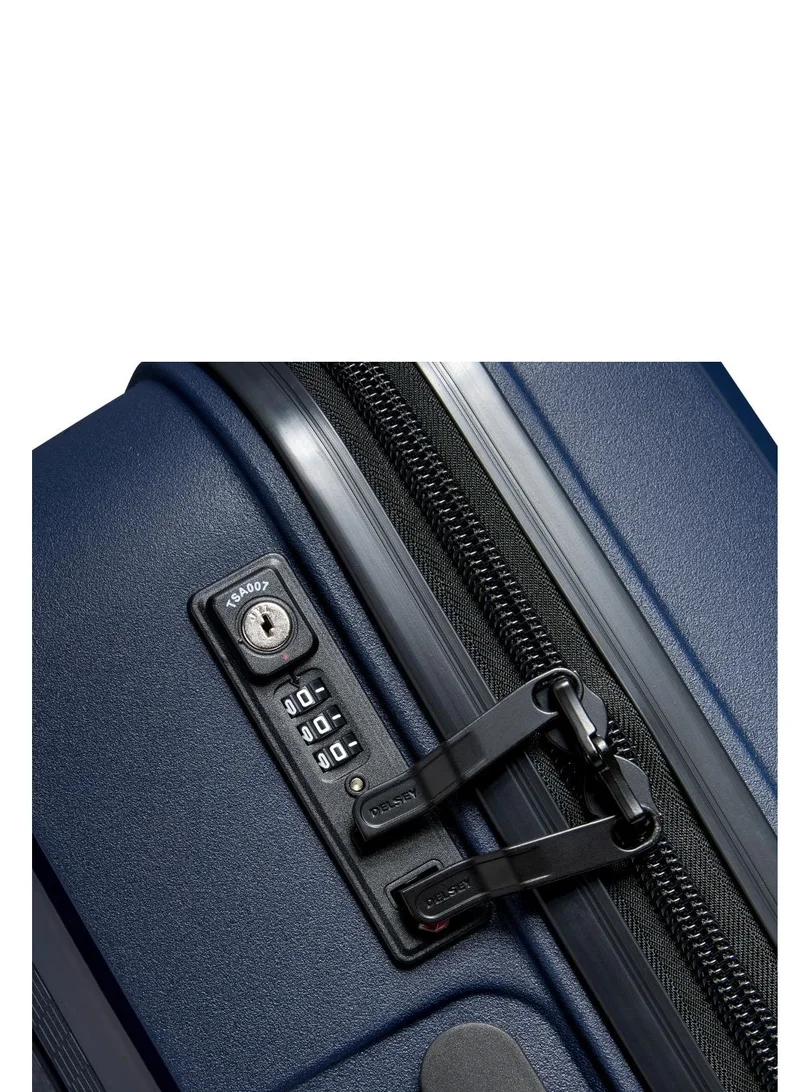 DELSEY Paris Belmont Plus Non Expandable 55cm Cabin Luggage 4 double Wheel Trolley Blue
