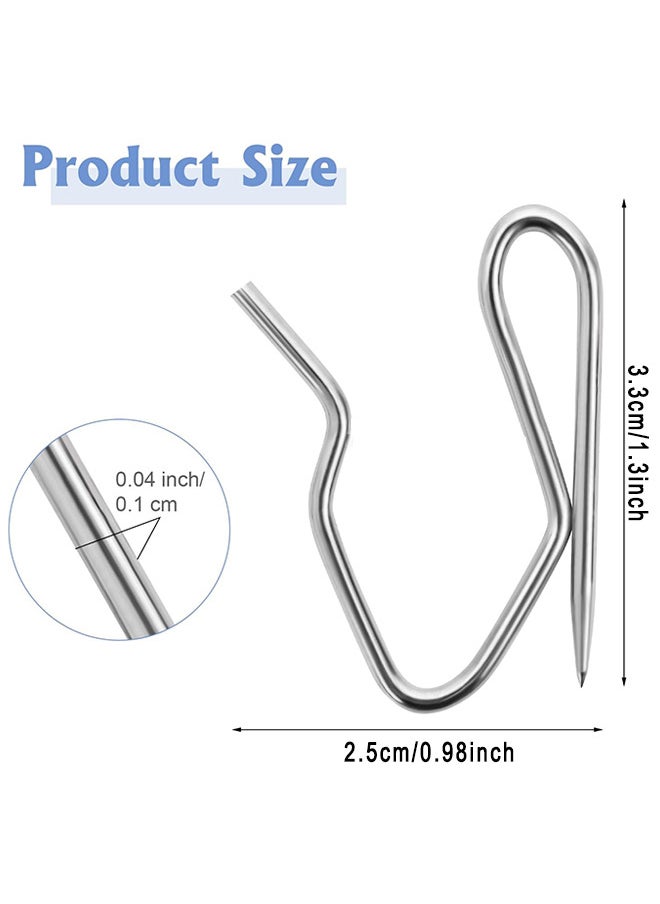 Depend 58 Pack Metal Curtain Hooks Drapery Hook Pins With Clear Box 3.3 by 2.5 CM For Window Curtain, Door Curtain And Shower Curtain  - Image 2