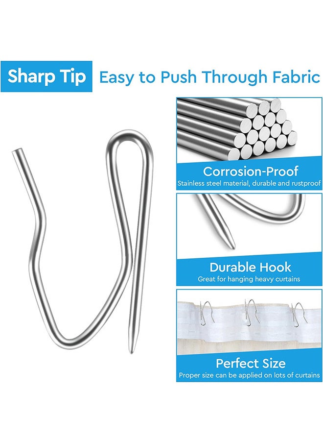 Depend 58 Pack Metal Curtain Hooks Drapery Hook Pins With Clear Box 3.3 by 2.5 CM For Window Curtain, Door Curtain And Shower Curtain  - Image 3