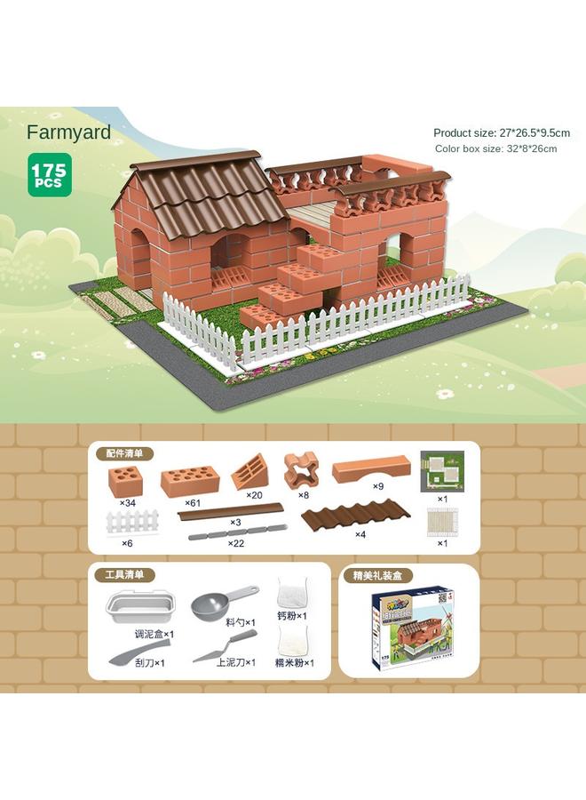 ألعاب الجدران المصنوعة يدويًا ، بناة صغيرة ، منازل ، نماذج بناء أكواخ DIY ، تجميع ألعاب الوالدين والطفل الإبداعية - Image 1