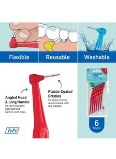 Tepe Interdental Brush Angle, Pack Of 6, 0.50 Mm, Red, Size 2  - Image 2