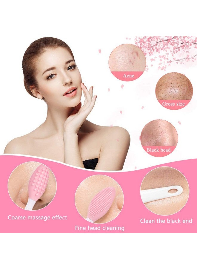 Yokilly Silicone Face Scrubber 2Pcs Exfoliating Lip Brush 2Pcs Cleansing Brush2Pcs Face Mask Brush Exfoliator Blackhead Skin Care Tool - Image 5