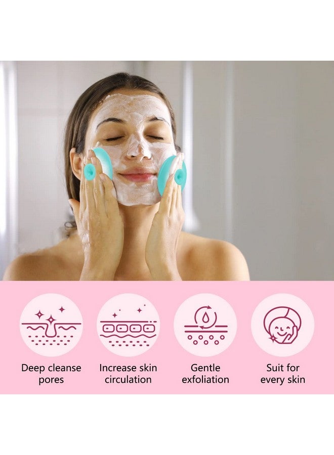 Yokilly Silicone Face Scrubber 2Pcs Exfoliating Lip Brush 2Pcs Cleansing Brush2Pcs Face Mask Brush Exfoliator Blackhead Skin Care Tool - Image 3